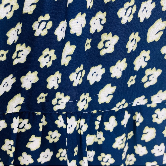 J. Crew Navy Blurred Floral Tiered Mini Dress Size 0 - Picture 9 of 12
